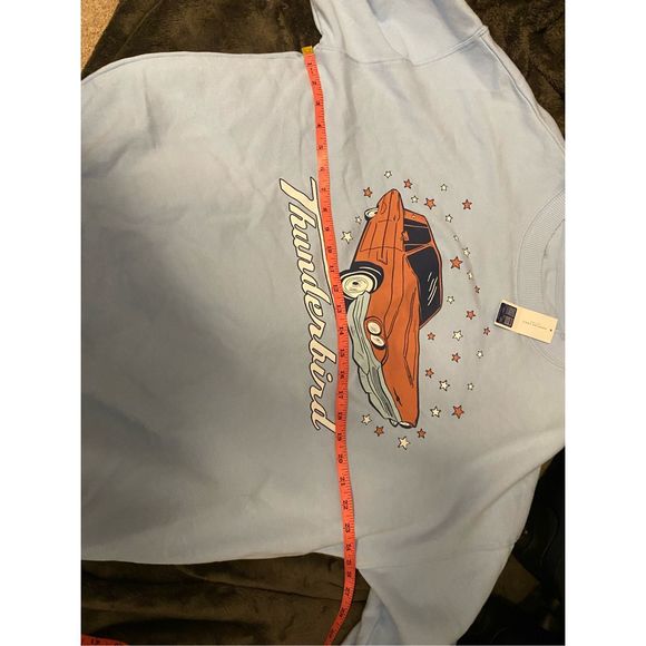 American Eagle NWT Oversized Thunderbird Graphic Sweatshirt Blue Sz Small MP $60 - Picture 13 of 14
